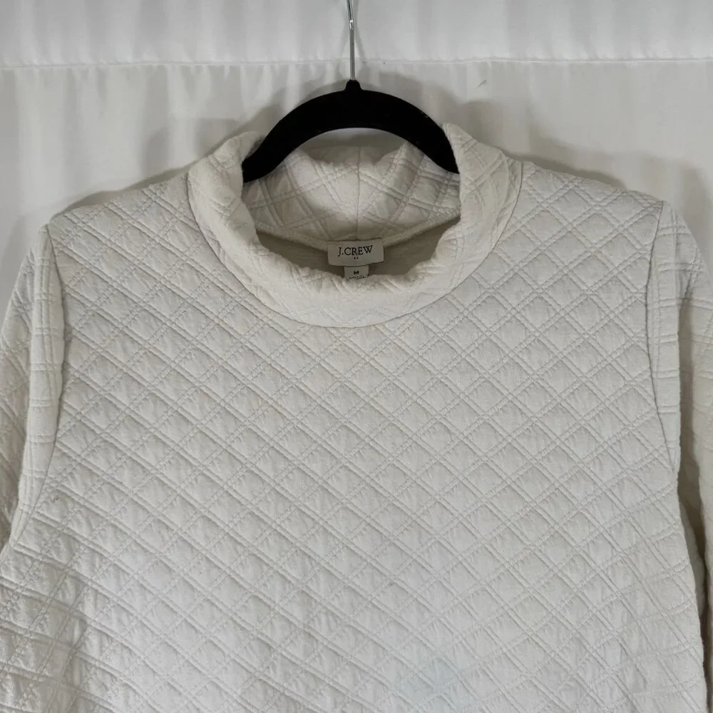 J. Crew Sweater Women's Medium White Turtleneck Long Sleeve Pullover - Picture 2 of 8